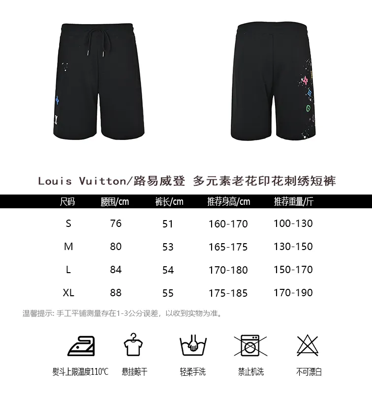 Louis Vuitton/Louis Vuitton multi-element presbyopic print embroidered shorts